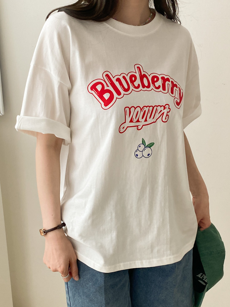 블루베리 루즈핏 반팔 티셔츠 3color